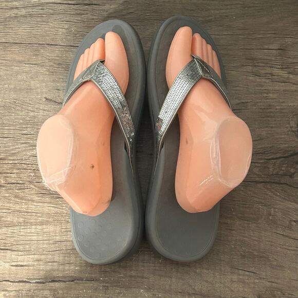 Vionic Tide Sequins Women’s Comfort Sandals Flip-Flops Shoes Size 11 Gray - Picture 5 of 8